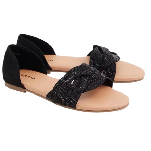 Torrid Black Rhinestone Twist Slide - Picture 1 of 13